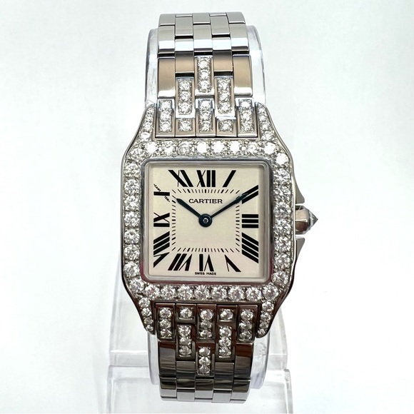 Cartier Accessories - CARTIER SANTOS DEMOISELLE Quartz 26mm Steel 2.59TCW DIAMOND Watch